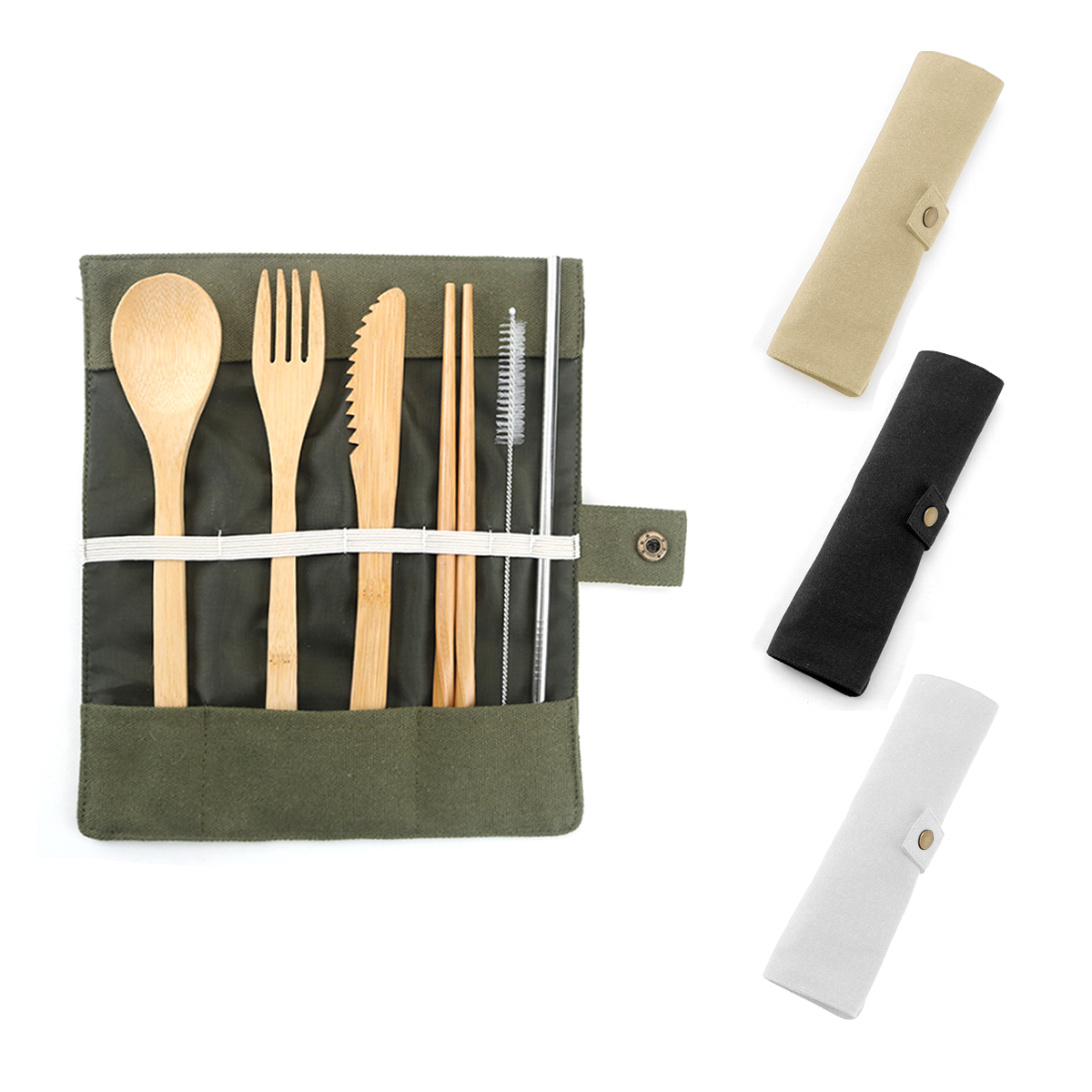 Bamboo Utensils Set in Canvas Case